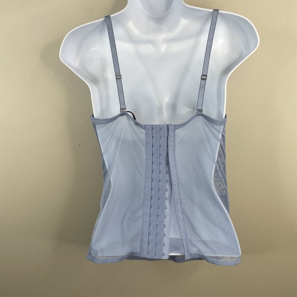 Victoria's Secret Coquette Lace Corset Lingerie Top 34C Ice Blue Layering Y2K - Picture 11 of 13